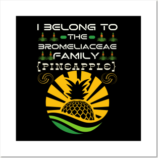 I Belong to the Bromeliaceae Family Pineapple (Ananas Comosus) Posters and Art